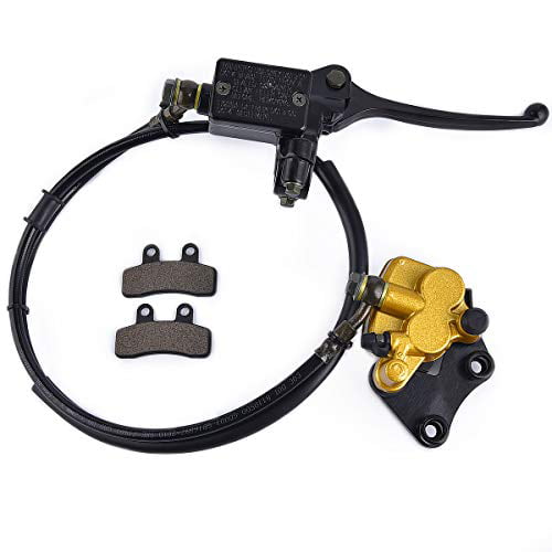 Front Disc Brake Master Cylinder Caliper with Brake Pad Assembly for Chinese 50cc 70cc 90cc 110cc 125cc Dirt Bike Pit Bike 